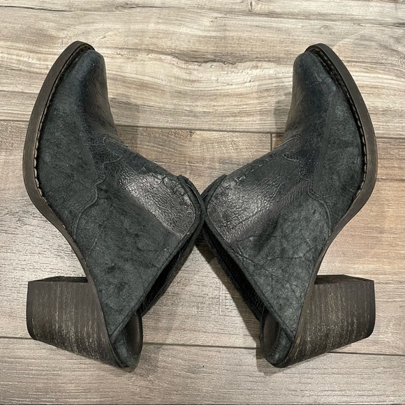Free People Black Leather Suede Toluca Western Mules US 7 EU 37 - Picture 2 of 9